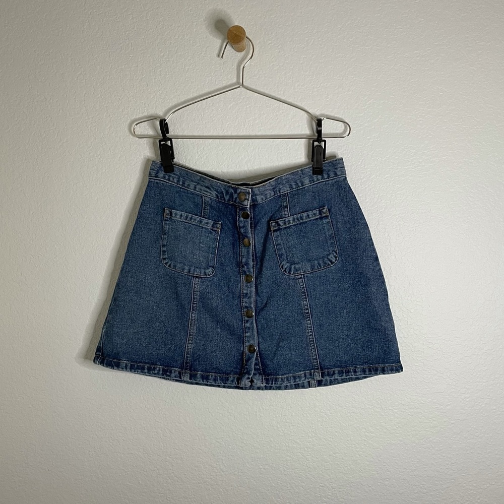 BDG Denim Button Front Skirt